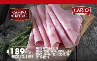 Coto Jamón cocido campo austral lario oferta
