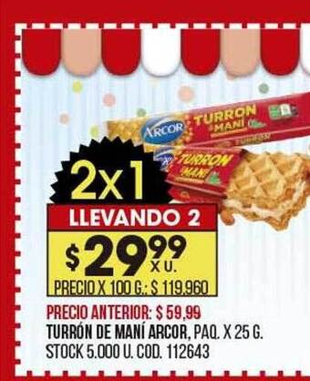 Coto Turrón de maní arcor oferta