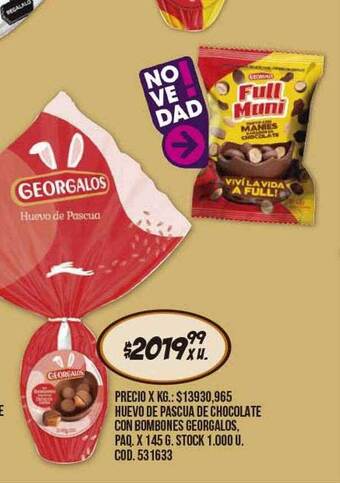 Coto Huevo de pascua de chocolate con bombones georgalos oferta