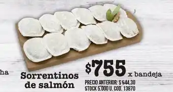 Coto Sorrentinos de salmón oferta