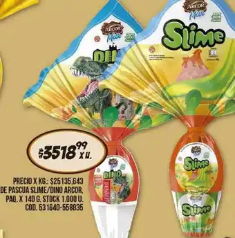 Coto Huevo de pascua slime dino arcor oferta