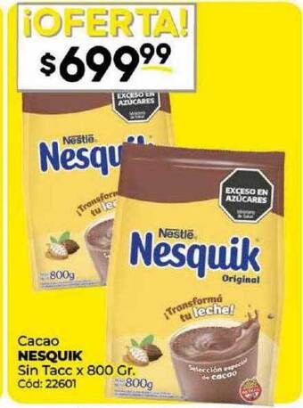 Diarco Cacao nesquik sin tacc oferta