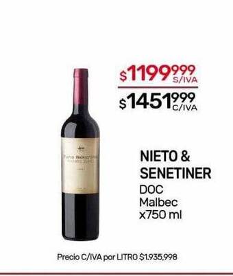 Nini Mayorista Nieto & senetiner doc malbec oferta