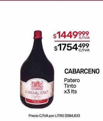 Nini Mayorista Cabarceno patero tinto oferta