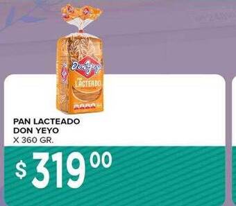 Supermercados Mayor Pan lacteado don yeyo oferta
