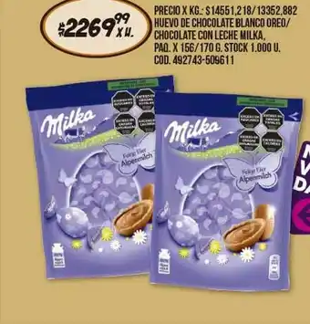 Coto Huevo de chocolate blanco oreo chocolate con leche milka oferta