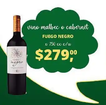 Supermercados A Granel Fuego Negro Vino Malbec o cabernet x 750cc oferta