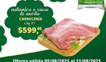Carnicería matambre o vacio de novillo x kg