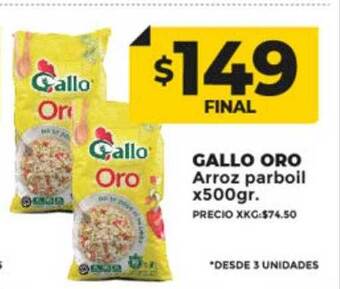 Supermayorista Vital Gallo oro arroz parboil oferta