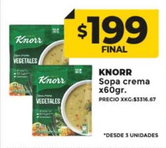 Supermayorista Vital Knorr sopa crema oferta