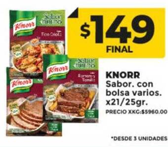Supermayorista Vital Knorr sabor. con bolsa varios oferta