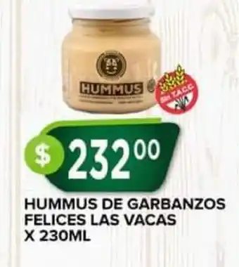 Hummus De Garbanzos Felices Las Vacas x 230 ml