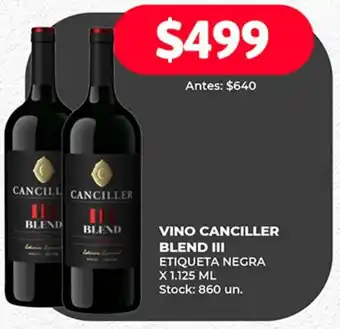 Supermercados Tadicor Vino CANCILLER Blend III Etiqueta Negra x 1.125ml oferta