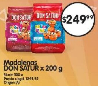 Supermercados Buenos Días Madalenas DON SATUR x 200g oferta
