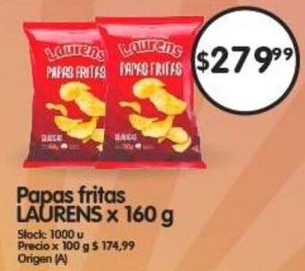 Supermercados Buenos Días Papas Fritas LAURENS x 160g oferta
