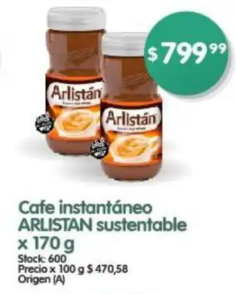 Supermercados Buenos Días Cafe Instantáneo ARLISTAN Sustentable x 170g oferta