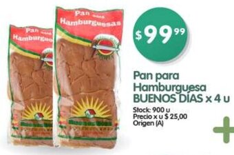 Supermercados Buenos Días Pan para Hamburguesa BUENOS DÍAS x 4 u oferta