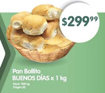 Supermercados Buenos Días Pan Bollito BUENOS DÍAS x 1kg oferta