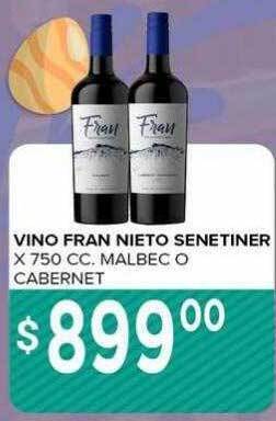 Supermercados Mayor Vino fran nieto senetiner x 750 cc malbec o cabernet oferta