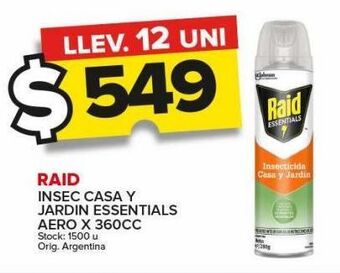 Carrefour Maxi Insecticida raid casa y jardín essentials aero x 360cc oferta
