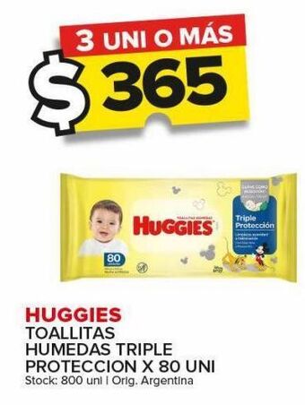 Carrefour Maxi Toallitas húmedas para bebé huggies triple protección 80uni oferta