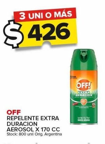 Carrefour Maxi Repelente off extra duración aerosol x 170cc oferta
