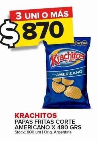 Carrefour Maxi Papas fritas krachitos corte americano x 480g oferta