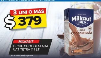 Carrefour Maxi Leche chocolatada milkaut uat tetra x 1lt oferta