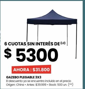 Changomas Gazebo plegable 3x3 oferta