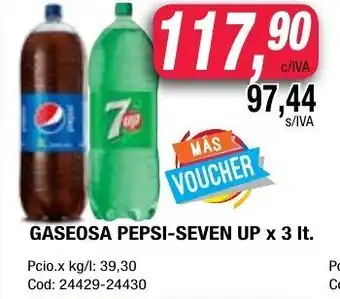 Maxiconsumo Pepsi-Seven up Gaseosa x 3Lt oferta