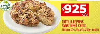 Supermercados DIA Tortilla de Papas Smart Menu x 300g oferta