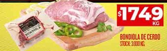 Supermercados DIA Bondiola de Cerdo x kg oferta