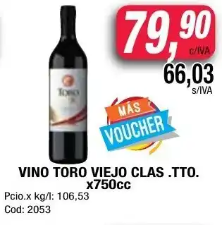 Maxiconsumo Toro Vino Viejo Clas.TTO. x 750cc oferta