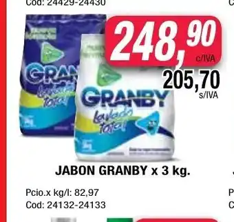 Maxiconsumo Grandby Jabon x 3kg oferta