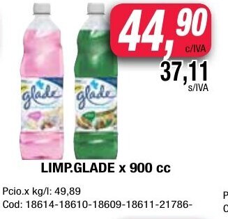 Maxiconsumo Glade Limp x 900cc oferta