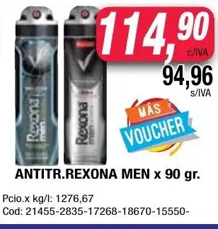 Maxiconsumo Rexona Men Antitr. x 90gr oferta
