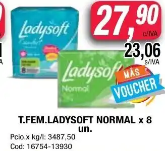 Maxiconsumo Ladysoft T. FEM Normal x 8un oferta