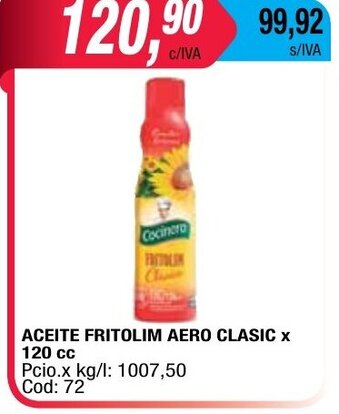 Maxiconsumo Aceite Fritolim Aero Clasic x 120cc oferta