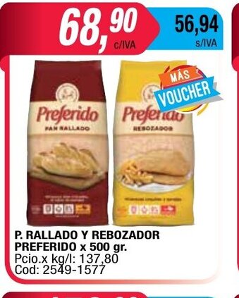 Maxiconsumo Preferido P. Rallado Y Rebozador x 500gr oferta