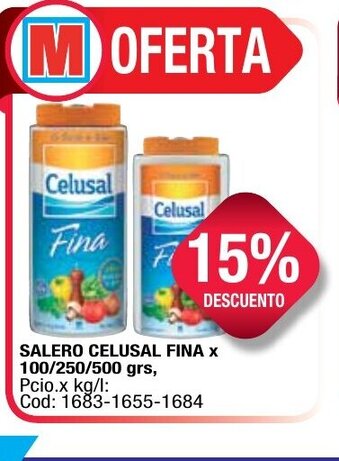 Maxiconsumo Celusal Salero Fina x 100/250/500grs oferta