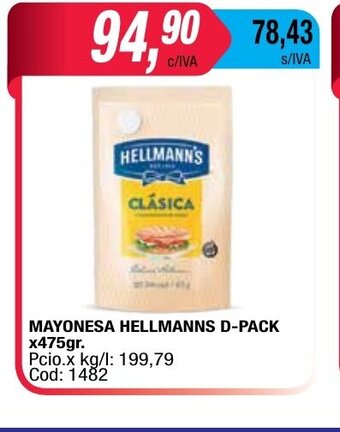 Maxiconsumo Hellmanns Mayonesa D-Pack x 475gr oferta