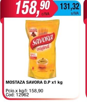 Maxiconsumo Savora Mostaza D.P x 1kg oferta