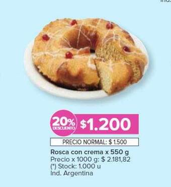 Carrefour Rosca con crema oferta