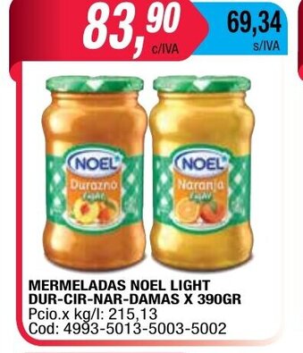 Maxiconsumo Noel Mermeladas Light Dur-Cir-Nar- Damas x 390gr oferta