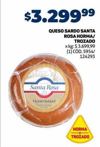 Makro Queso sardo santa rosa horma-trozado oferta