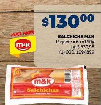 Makro Salchicha m&k oferta