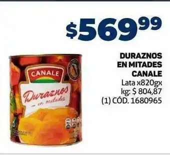 Makro Duraznos en mitades canale oferta