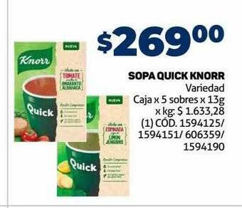 Makro Sopa quick knorr oferta