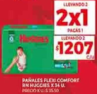Supermercados DIA Pañales Flexi Comfort RN Huggies 34u oferta