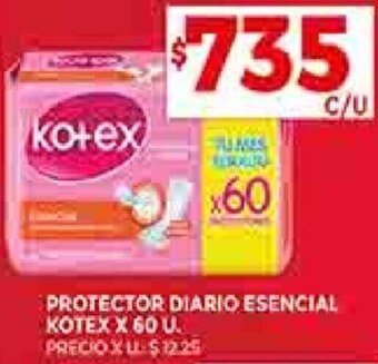 Supermercados DIA Protector Diario Esencial Kotex 60u oferta